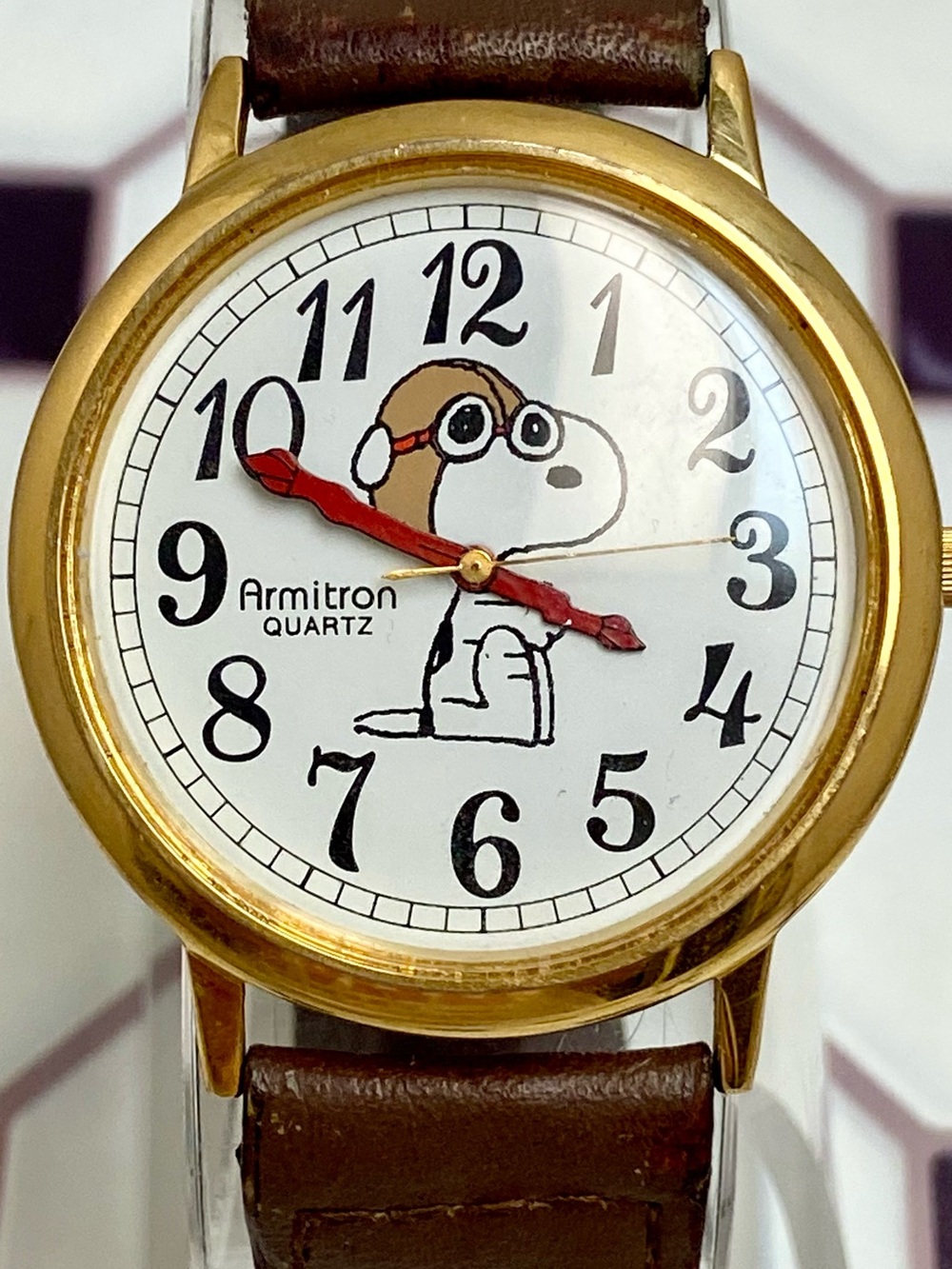 RARE Vintage Peanuts x Armitron Snoopy Red Baron The Flying Ace Unisex Watch - Picture 2 of 16